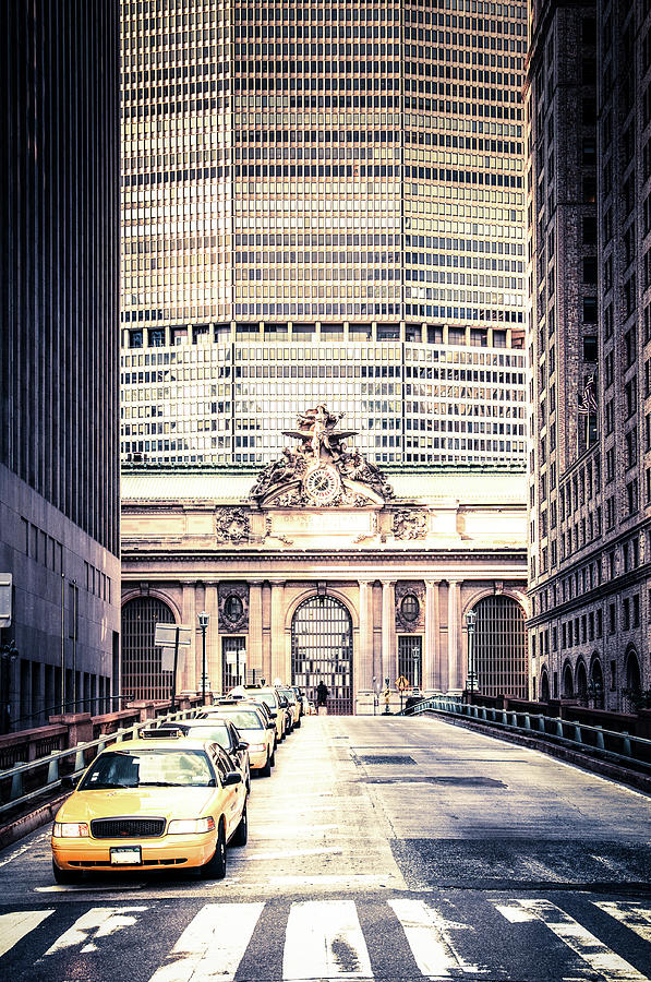 Yellow Taxis Grand Central Station New Photograph by Ferrantraite