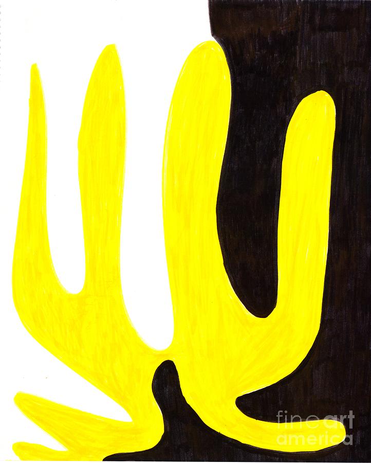 Abstract Painting - Yellow Thing by Myrtle Joy