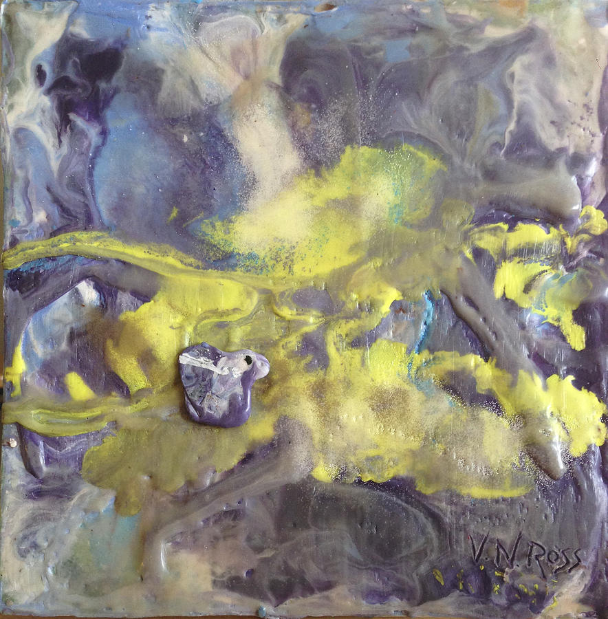 Yellow Tide Pool Painting by Vicki Ross