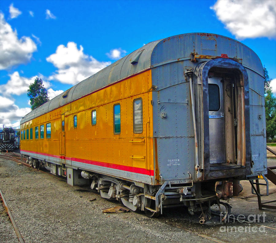 Train Photograph - Yellow Train Car by Gregory Dyer