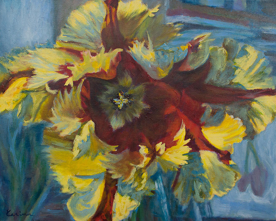 Yellow Tulip Painting by Kerima Swain