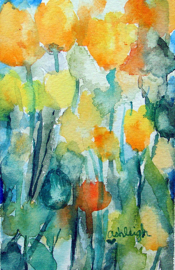 Yellow Tulips Painting by Ashleigh Dyan Bayer