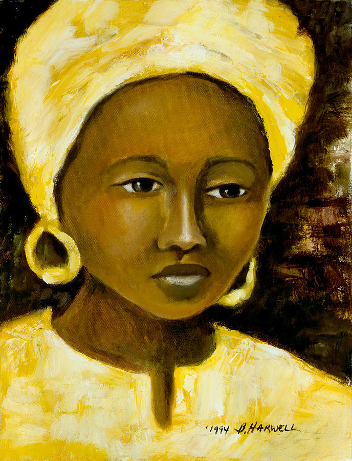 Yellow Turban Painting by Bettye  Harwell