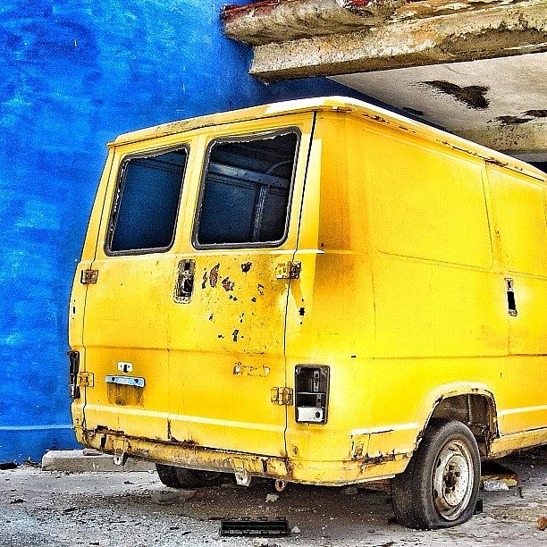 Vintage Photograph - Yellow Van -  Havana by Joel Lopez