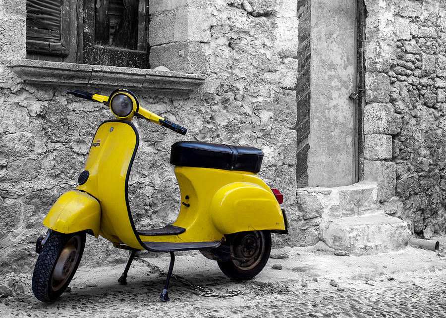 Yellow Vespa Photograph by Christos Koudellaris - Fine Art America