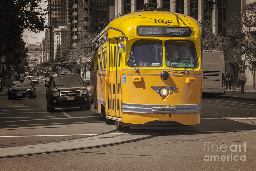Yellow Vintage Streetcar San Francisco Photograph by Colin and Linda McKie