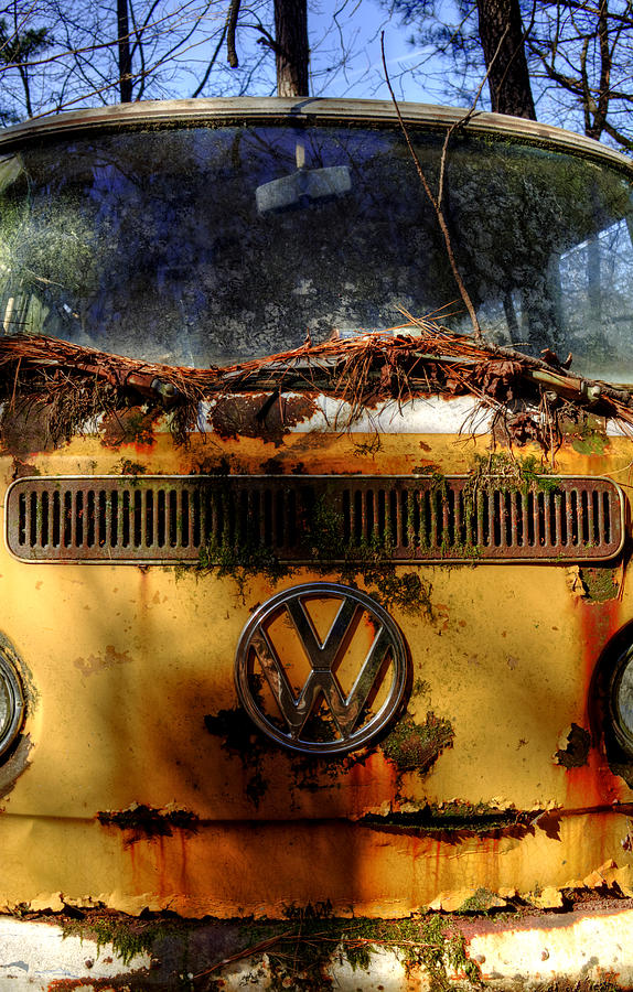 Tree Photograph - Yellow VW by Greg and Chrystal Mimbs