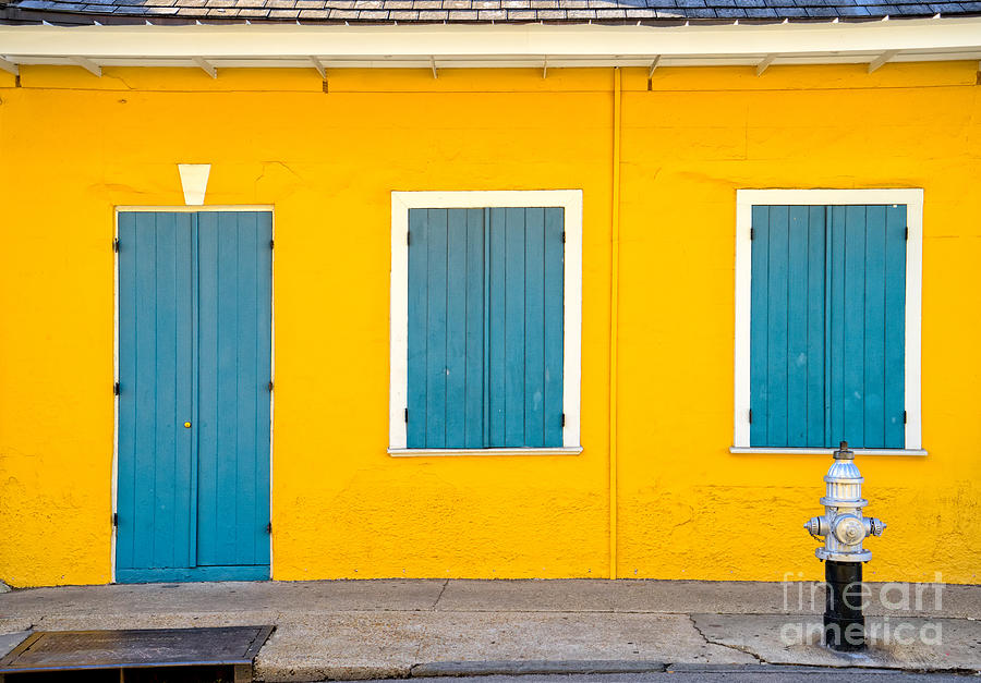 Yellow and Blue Creole Cottage Photograph by Jerry Fornarotto