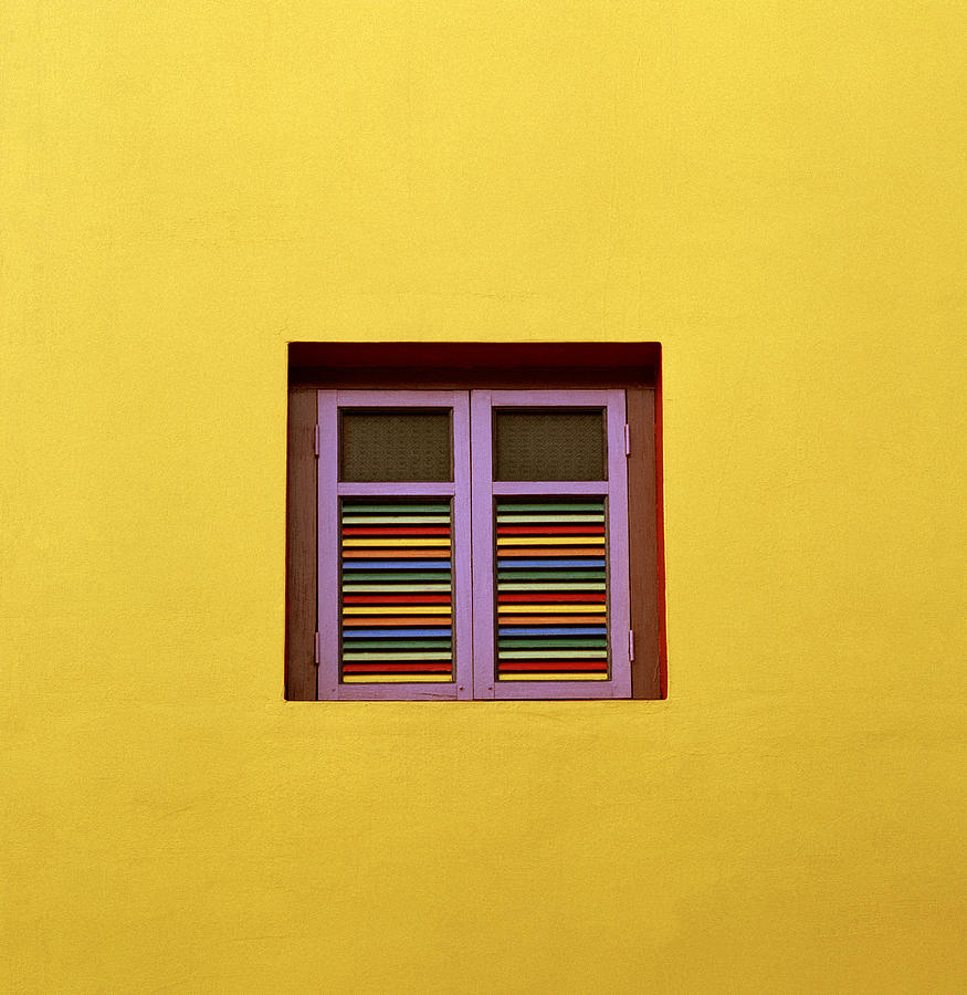 Yellow Wall In Singapore Photograph by Shaun Higson