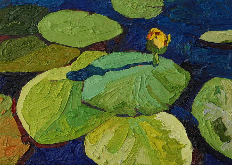 Yellow Waterlily Painting by Phil Chadwick