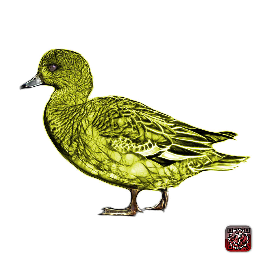 American Wigeon Mixed Media - Yellow Wigeon Art - 7415 - WB by James Ahn