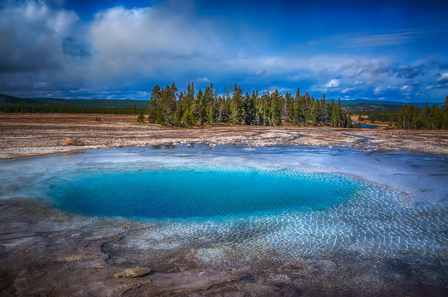 Yellowstone National Park Photograph - Yellowstone Blue Rippled Pool  by David  Banks 