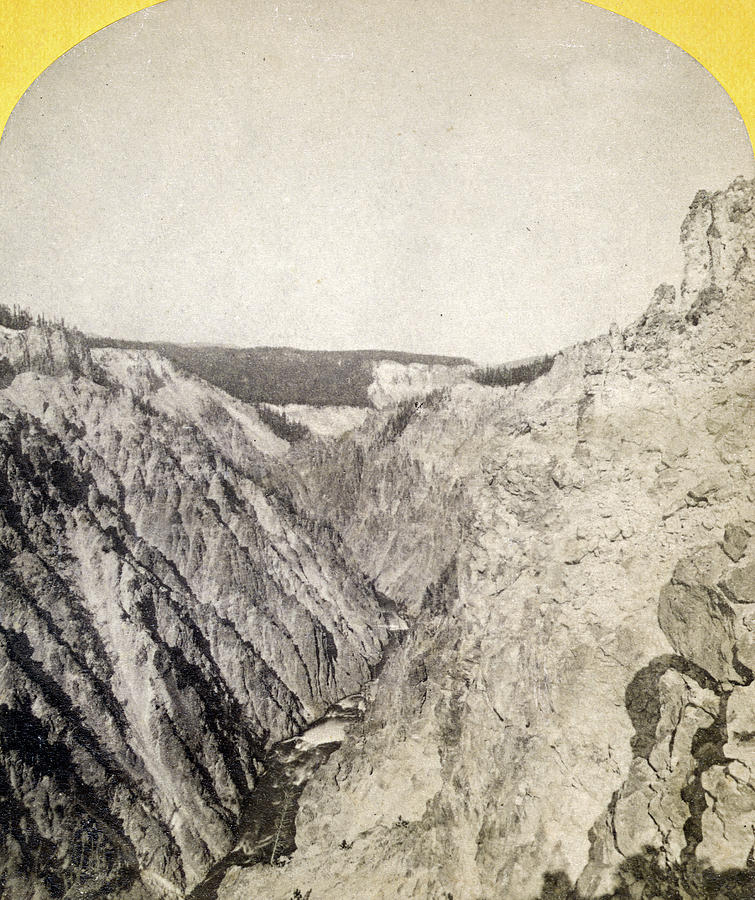 Yellowstone Canyon, 1871 Painting by Granger
