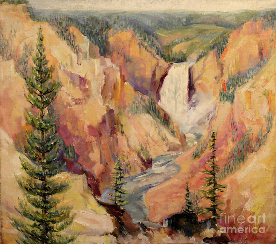 Yellowstone Canyon 1930 Painting by Art By Tolpo Collection
