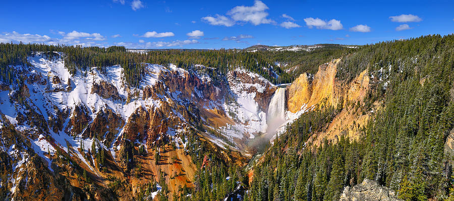 Yellowstone Canyon Panorama Photograph by Greg Norrell