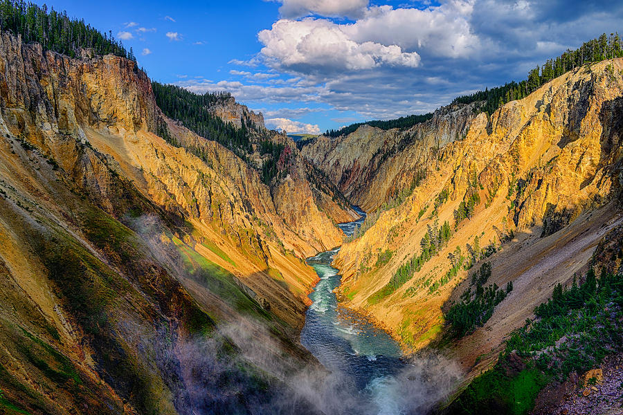 Yellowstone National Park Photograph - Yellowstone Canyon View by Greg Norrell