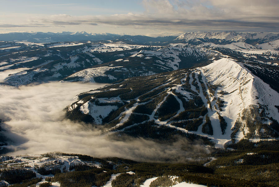 Yellowstone Club Ski Resort.  Pioneer Photograph by Jeff Diener