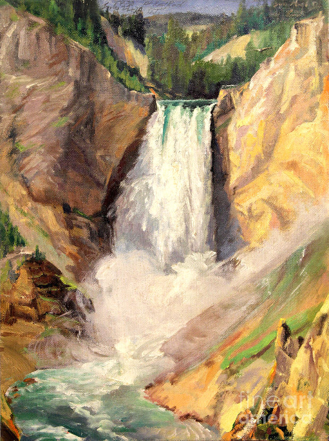 Yellowstone Lower Falls   Painting by Art By Tolpo Collection
