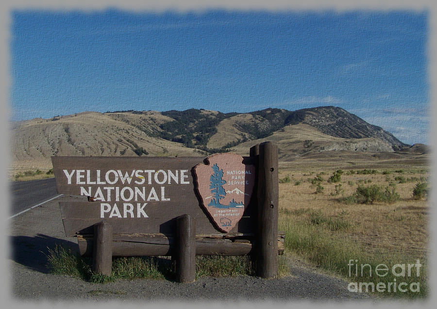 Yellowstone National Park Entrance Postcard Photograph by Charles Robinson