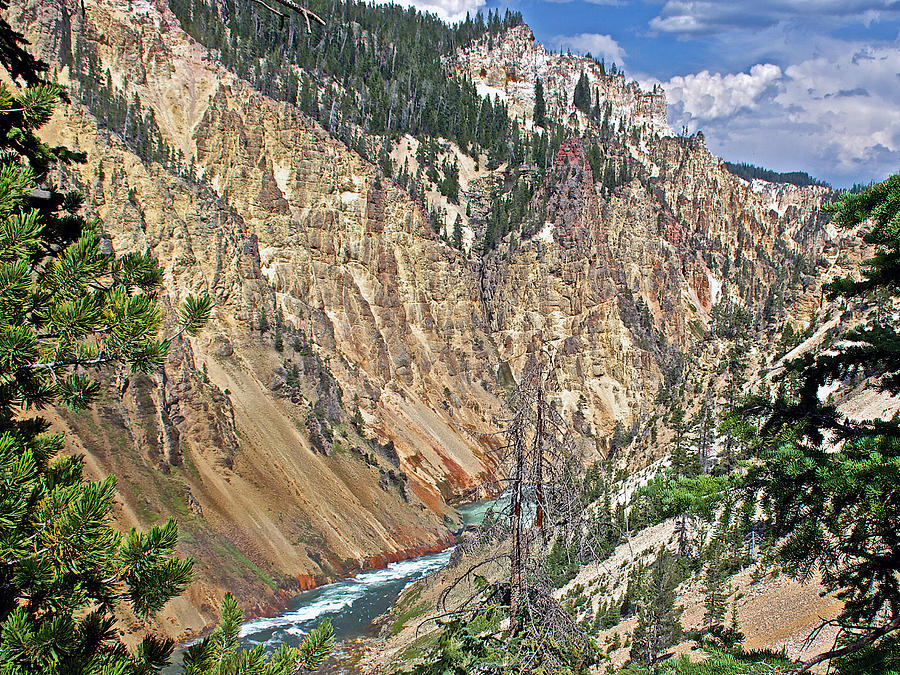 Yellowstone River below Lower Yellowstone Falls in Yellowstone National Park-Wyoming Photograph by Ruth Hager