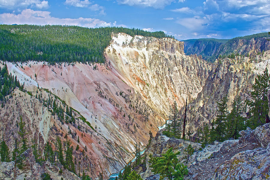 Yellowstone River from Artists Point on South Rim of the Grand Canyon of the Yellowstone-Wyoming Photograph by Ruth Hager