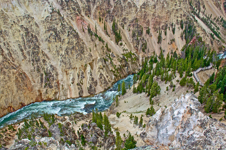 Yellowstone National Park Photograph - Yellowstone River in Grand Canyon of the Yellowstone in Yellowstone National Park-Wyoming by Ruth Hager