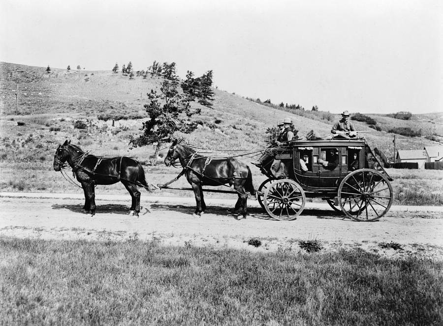 Yellowstone Stagecoach, C1913 Photograph by Granger