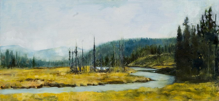 Yellowstone Stream Painting by Christi Barhaug - Fine Art America