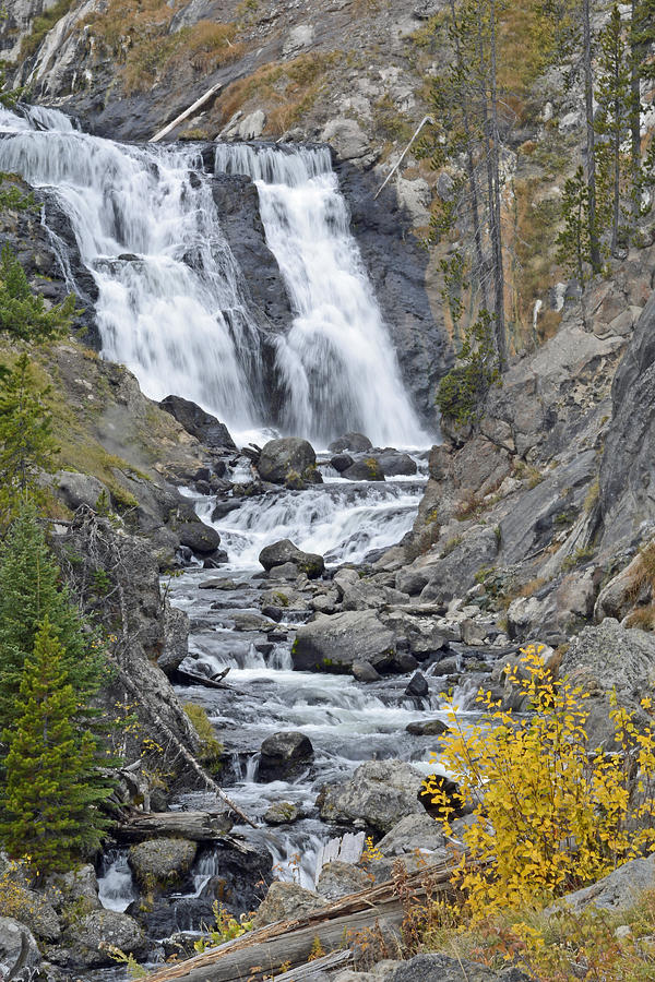 Yellowstones Mystic Falls in October Photograph by Bruce Gourley