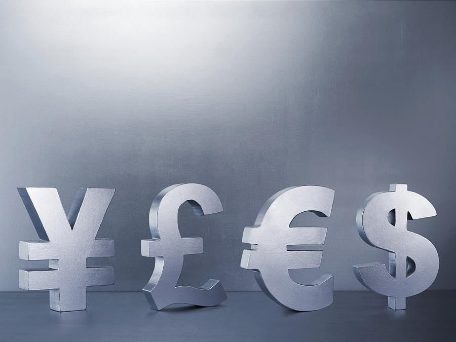 Yen, Pound, Euro and Dollar signs in a row Photograph by Flashpop Yen, Pound, Euro and Dollar signs in a row Photograph by Flashpop