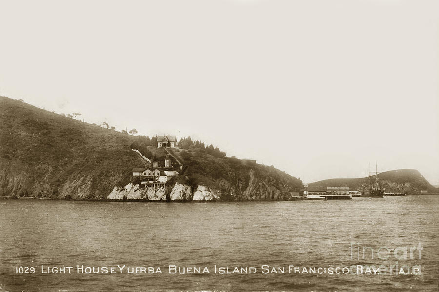 San Francisco Photograph - Yerba Buena Island AKA Goat Island lighthouse San Francisco Bay circa 1910 by Monterey County Historical Society