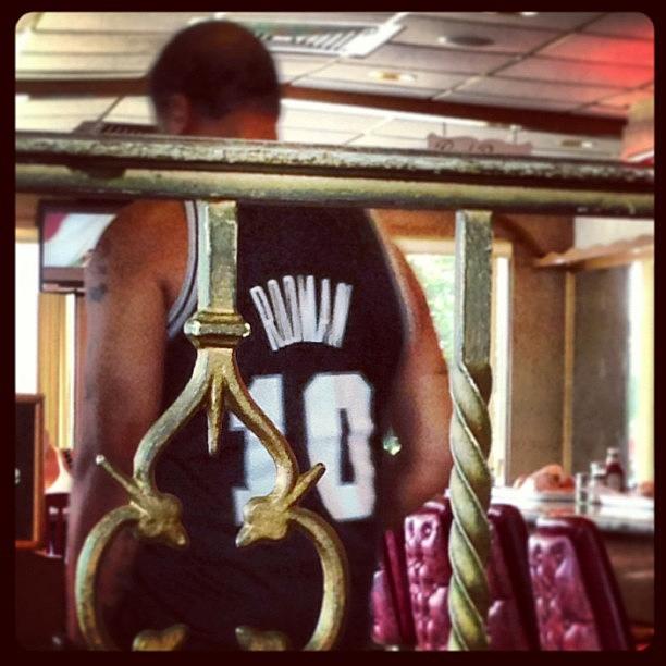 Superfan Photograph - Yes That Is A Rodman Spurs Jersey by T C