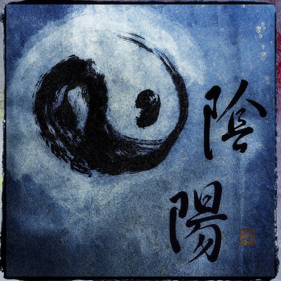 Yin  Yang brush calligraphy Photograph by Peter V Quenter