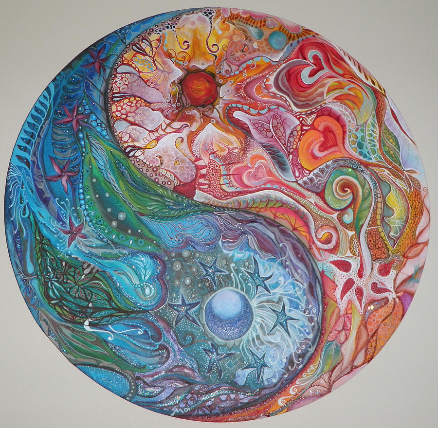 Yin Yang Mandala Painting by Moira Gil