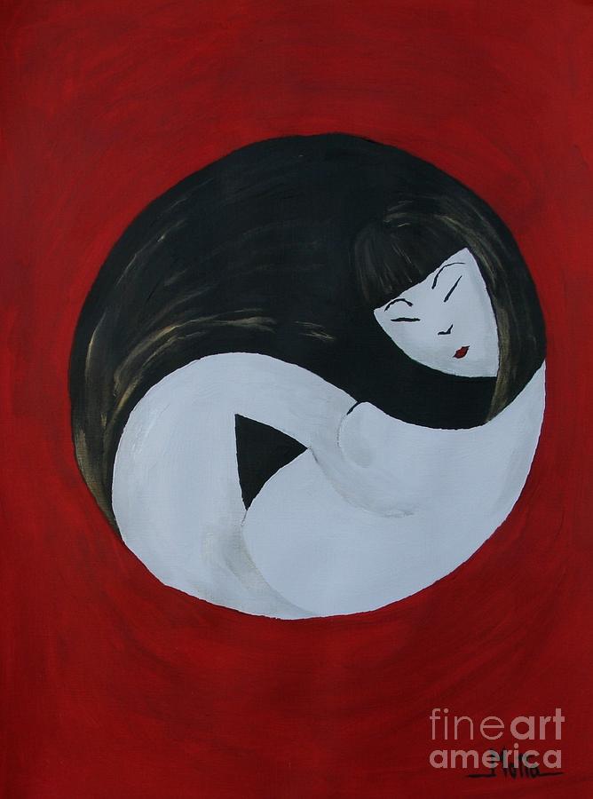 Yin Yang Maternity Painting by Cris Motta