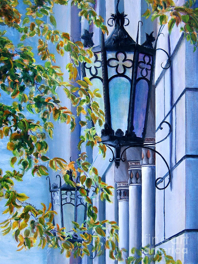 Lamp Painting - YMCA Building Downtown Shreveport Louisiana by Lenora  De Lude