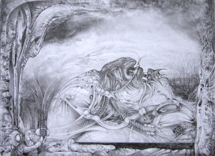 Ymir At Rest Drawing by Otto Rapp