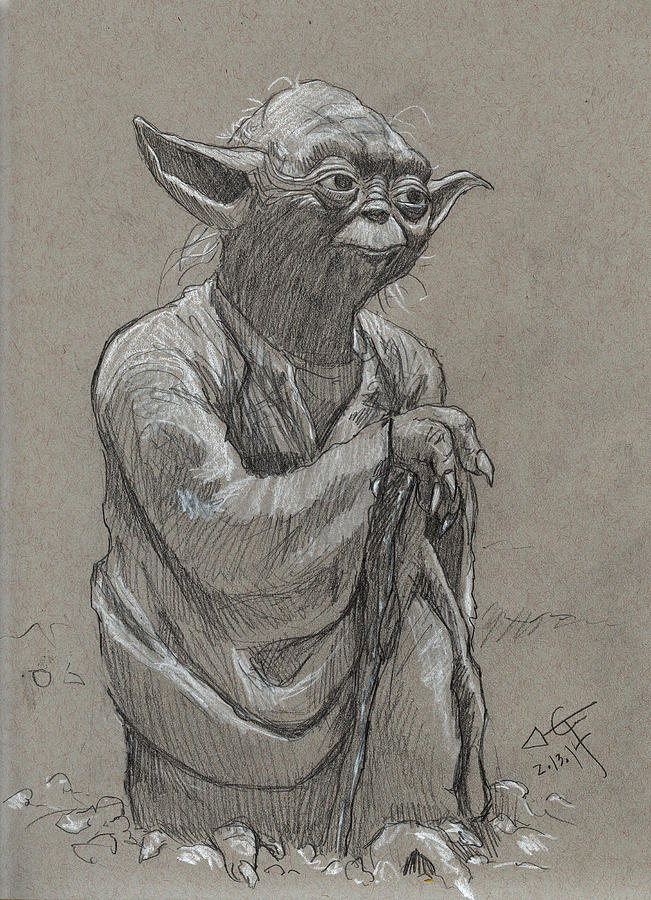 Star Wars Painting - Yoda by Tom Carlton