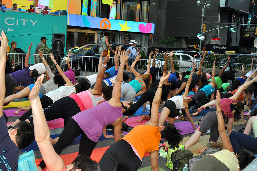 Yoga in Times Square Photograph by Diane Lent