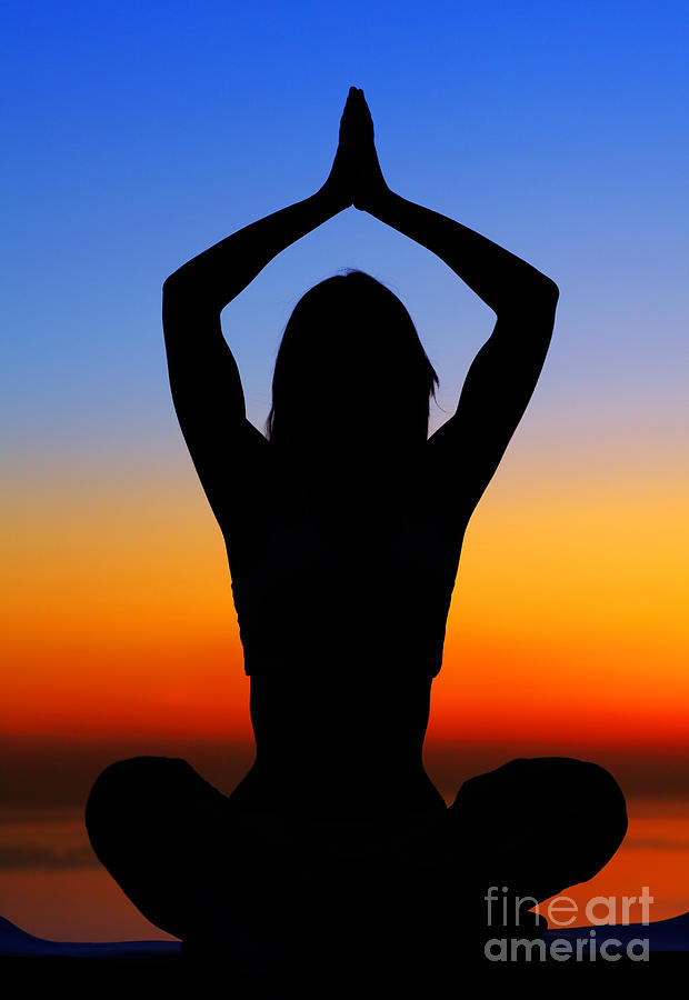 Yoga woman over sunset Photograph by Anna Om Yoga woman over sunset Photograph by Anna Om