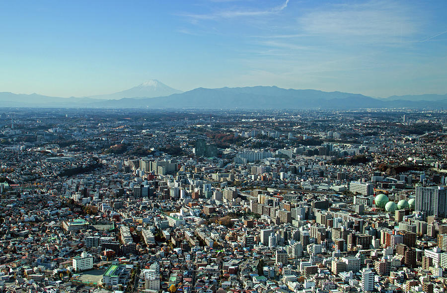 Yokohama And Mt. Fuji Photograph by Lisa Lyons - Moments In Time