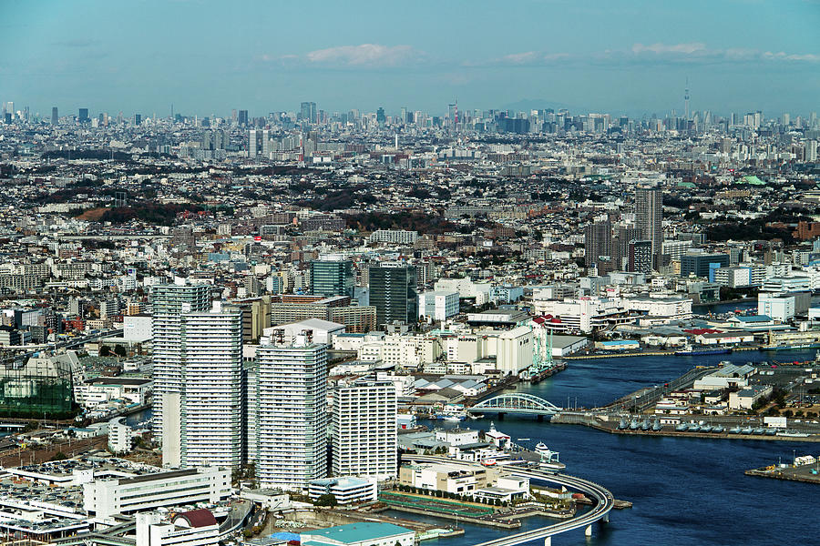 Yokohama Bay And Distant Tokyo By Day Photograph by Lisa Lyons - Moments In Time