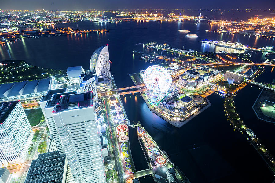Yokohama Cityscape Top View Photograph by Panithan Fakseemuang