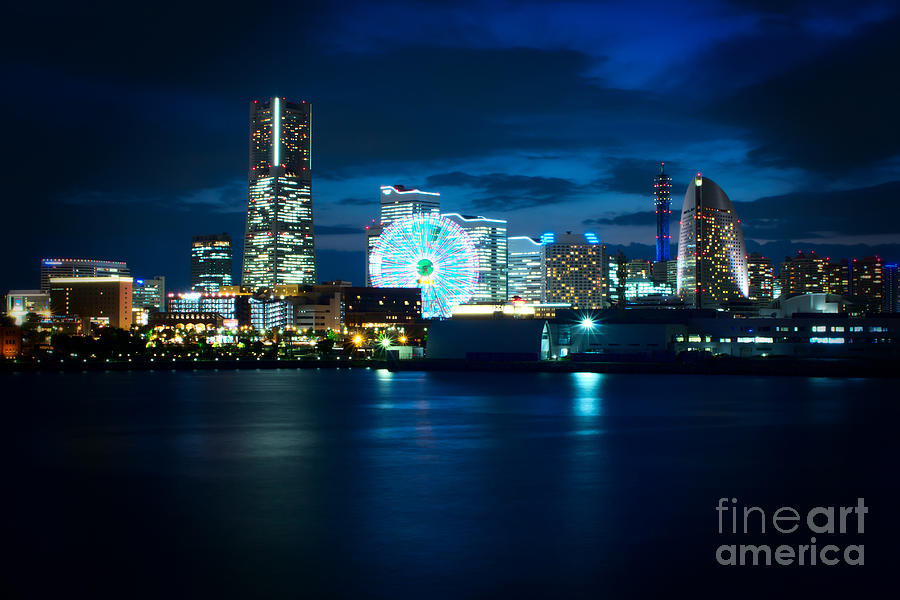 Yokohama Minatomirai at Night Photograph by Beverly Claire Kaiya