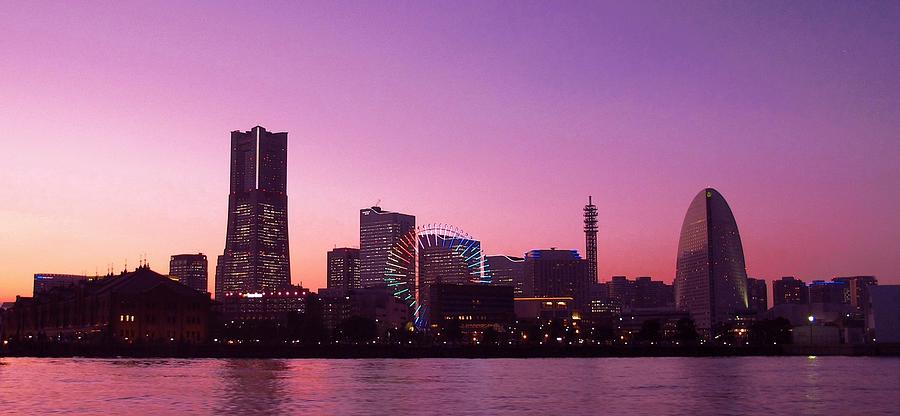 Yokohama Skyline Photograph by Charles E. Stevens