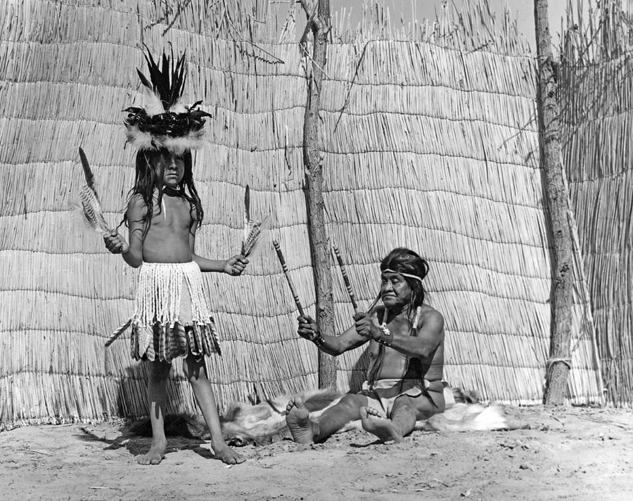 Black And White Photograph - Yokut Medicine Man by Underwood Archives Onia