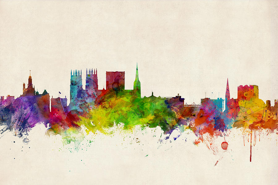 City Digital Art - York England Skyline by Michael Tompsett