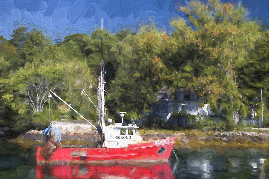 Boat Photograph - York Harbor Maine Painterly Effect by Carol Leigh