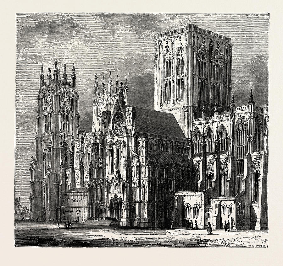 York Minster, Uk. A Cathedral In York Drawing by English School - Pixels