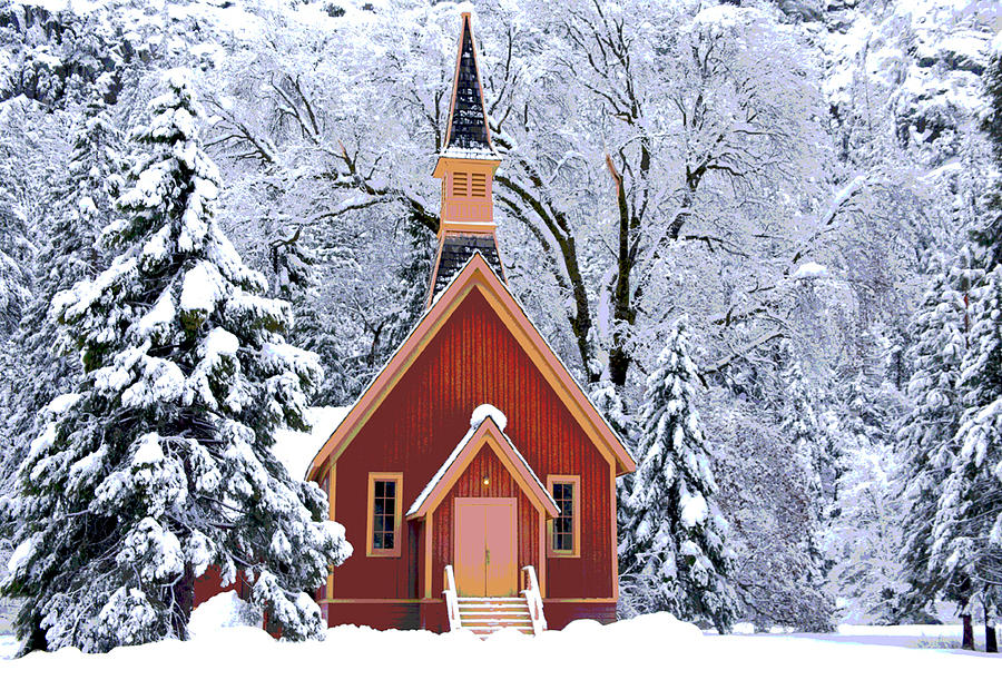 Yosemite Chapel In Snow Photograph by Gayle Pepper